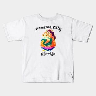 Panama City Florida Mermaid Retro Kids T-Shirt